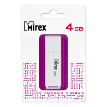 Флэш-диск Mirex  4GB Line белый