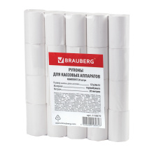 Чековая лента термо 57мм 20м Brauberg 57*12*20 комплект 20 рулонов (1/12)