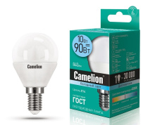 Лампа диод шар G45 10Вт Е14 4500К 840Лм Camelion (10/100)