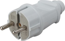 Вилка ЭРА с/з прямая 16A белая (24/240/5040)