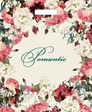 Пакет ПВД с вырубной ручкой 38х45 60мкм Благородные цветы (50)