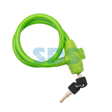 Замок тросовый  65см взломостойкий зеленый Четыре сезона