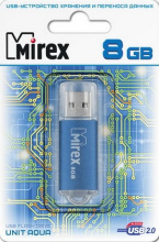 Флэш-диск Mirex  8GB Unit синий