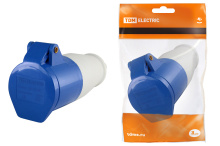 Розетка 223 перен. 2Р+РЕ 32А 220В IP44 TDM (10)
