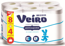 Veiro 2сл Домашняя 12шт белый (6/192)