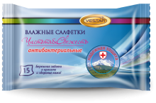 Салфетки влаж  15шт антибактериальные Vestar (10/100)*