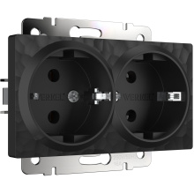 Розетка Werkel Hammer 2-ая с/з механизм черный