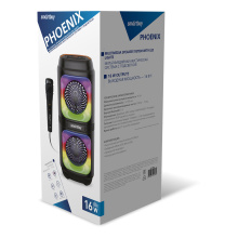 Колонка порт Bt SmartBuy 5490 PHOENIX 16Вт акк 1200mAч FM/MP3(microSD/USB)/AUX/TWS/микр/RGB чёрный