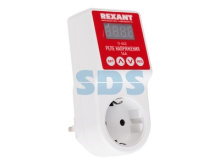 Реле напряжения розеточное Rexant 16А с/з дисплей 185-255В