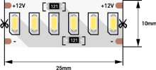 Лента диод 12В IP20 24Вт/м 3200K 3014 240LED/м 2000Лм/м 10мм 5м SWG* (80)
