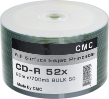 CD-R CMC 52x full inkjet printable (полная заливка) SP 50 (50/600)
