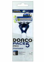 Станок одноразовый Dorco Pace5 Pro 5лезвий+1лезв-триммер, плав головка, увл полоска 1шт (10/480) (ЧЗ