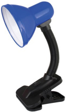 Св-к наст прищепка Е27 Ultraflash UF-320 C06 синий 60Вт (42)