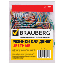 Резинки для денег Brauberg 100г цветные натуральный каучук (10/200)