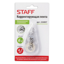 Корректирующая лента Staff College 5мм*6м корпус прозрачный, блистер (1/12/360)