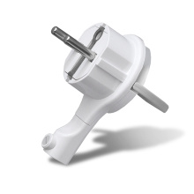 Вилка Универсал угловая плоская с/з 16А белая (100)