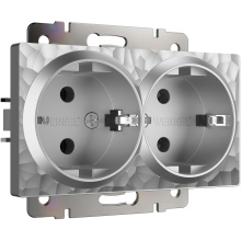 Розетка Werkel Hammer 2-ая с/з механизм серебряный