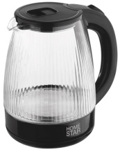 Чайник электр стекло Homestar HS-1045 1.8л 1500Вт черный (12)
