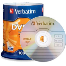 DVD-R  Verbatim  16х Cake box 100 (100/400)