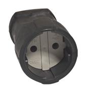 Штеп гнездо Универсал 10А б/з чёрный ПВХ (15)