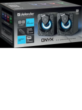 Колонки 2.0 Defender ONYX 2x3Вт LED-подсветка USB компактные чёрный (1/50)