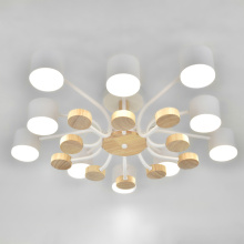 Люстра потолоч 10хGX53 Альберо Белая+Дерево 690х205мм General