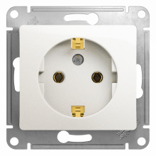 Розетка Glossa 1-ая с/з механизм перламутр (20)