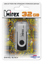 Флэш-диск Mirex 32GB Swivel черный