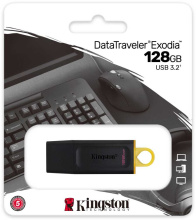 Флэш-диск Kingston_128Gb USB 3.2 DataTraveler Exodia чёрный/жёлтый