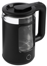 Чайник электр стекло Energy E-256 1.5л 1500Вт черный (12)
