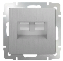 Розетка Werkel RJ11+RJ45 механизм серебр рифл (10)