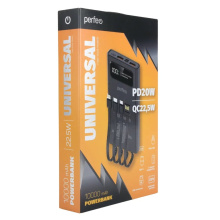 З/у-акк 10000мАч Perfeo UNIVERSAL PD+QC 3.0/Type-C/2USB/microUSB/iPhone/Выход: 3A, max 22.5W/LED чёр