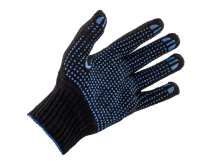 Перчатки х/б ПВХ 6нит черные Точка 7кл р9 (10/200)