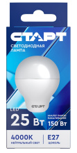 Лампа диод A60 25Вт Е27 4000К 2000Лм Старт (10/100)