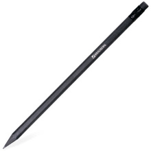 Карандаш чернографит. Brauberg Black Jack НВ черное дерево черный корпус c резинкой (100)