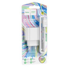 З/у 220В USB-TypeC QC3.0 Hoco C109A 18Вт белый (1/27/162)
