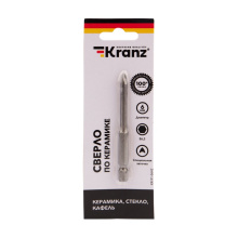 Сверло по стеклу и керамике  6мм шестигранный хвостовик Kranz (800)