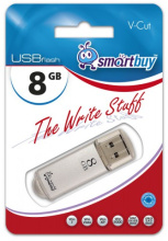 Флэш-диск SmartBuy  8GB V-Cut серебро
