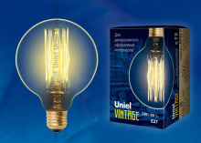 Лампа накал шар G80 60Вт Е27  Uniel Vintage Golden (20)