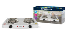Электроплитка 2конф Ergolux ELX-EP02-C01 2000Вт спираль белый (6)