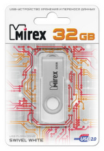 Флэш-диск Mirex 32GB Swivel белый