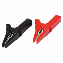 Зажим "крокодил"  15А 53мм (2шт/уп) для тестера banana красный+черн Rexant (10)