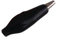 Зажим "крокодил"   5А черный в изоляторе 56мм (100)