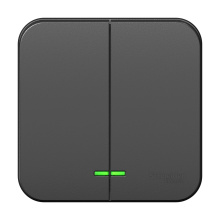 Выкл Blanca 2-ОП подсв изол пластина антрацит (15)