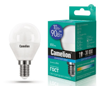 Лампа диод шар G45 10Вт Е14 6500К 850Лм Camelion (10)