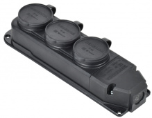 Розетка (колодка) каучуковая 3 гнезда 2P+PE 16A IP44 Generica (1/96)