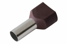 Наконечник штыр втул изол двойной 10мм²-14 НШВи(2) красный/коричневый 100шт Rexant (100)