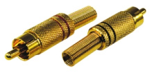 Штекер RCA  металл красный/черный GOLD PROconnect(50)
