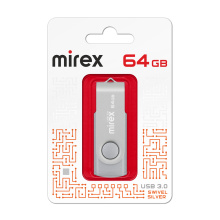 Флэш-диск Mirex 64GB Swivel серебристый