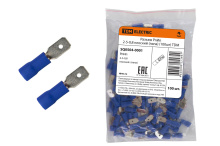 Разъем плоский изол папа РпИп 2-5-0.8 100шт TDM